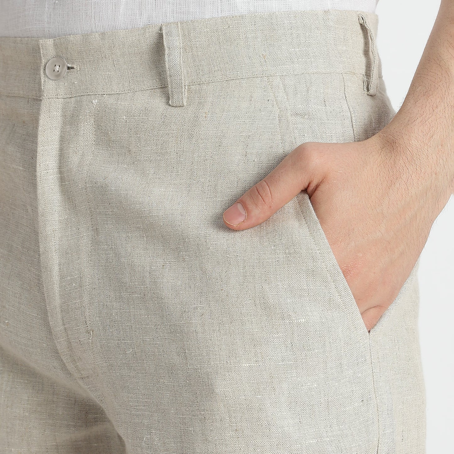 Bangkok – Premium Pleated Linen Shorts – Sand