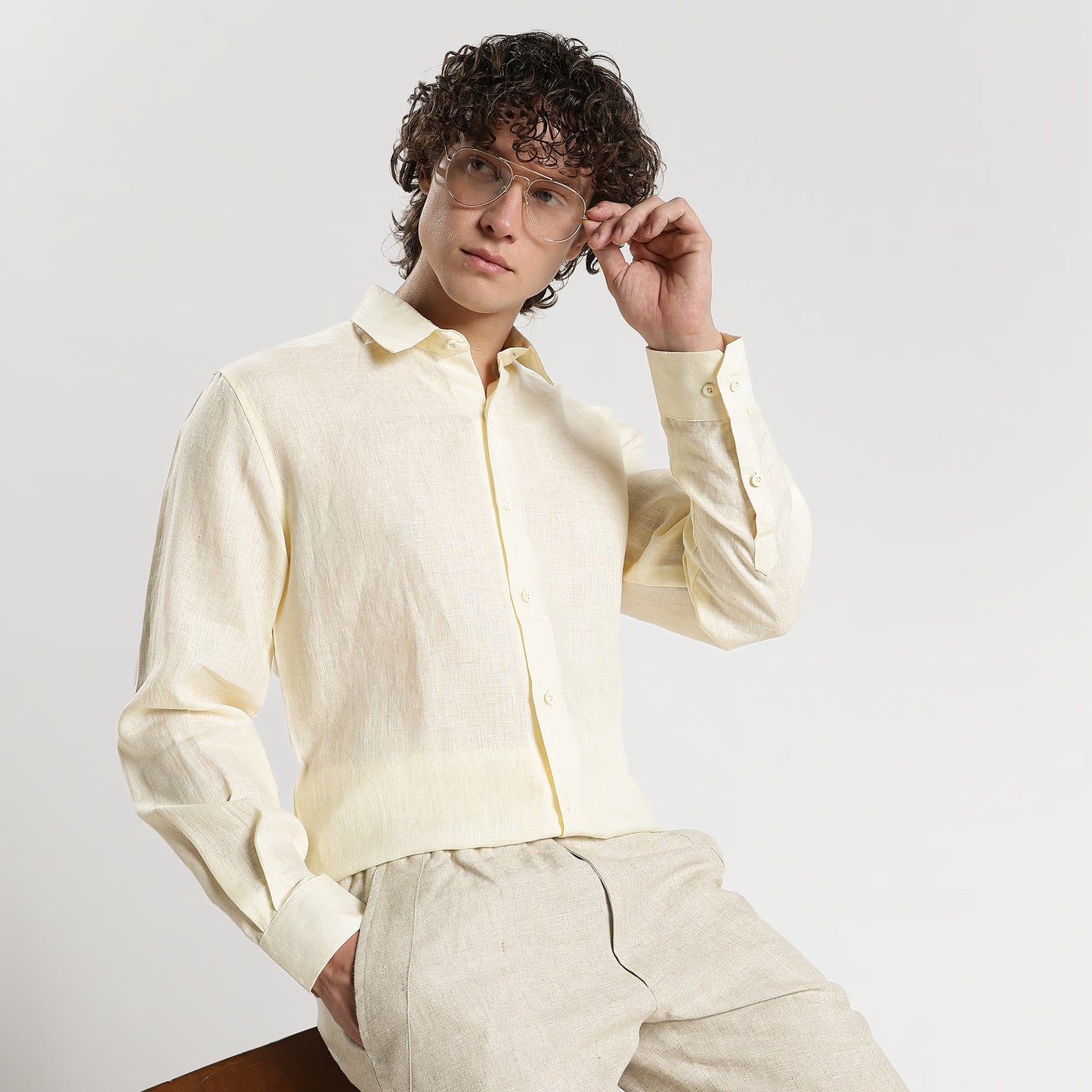 Titan – Heritage Classic Pure Linen Shirt – Butter