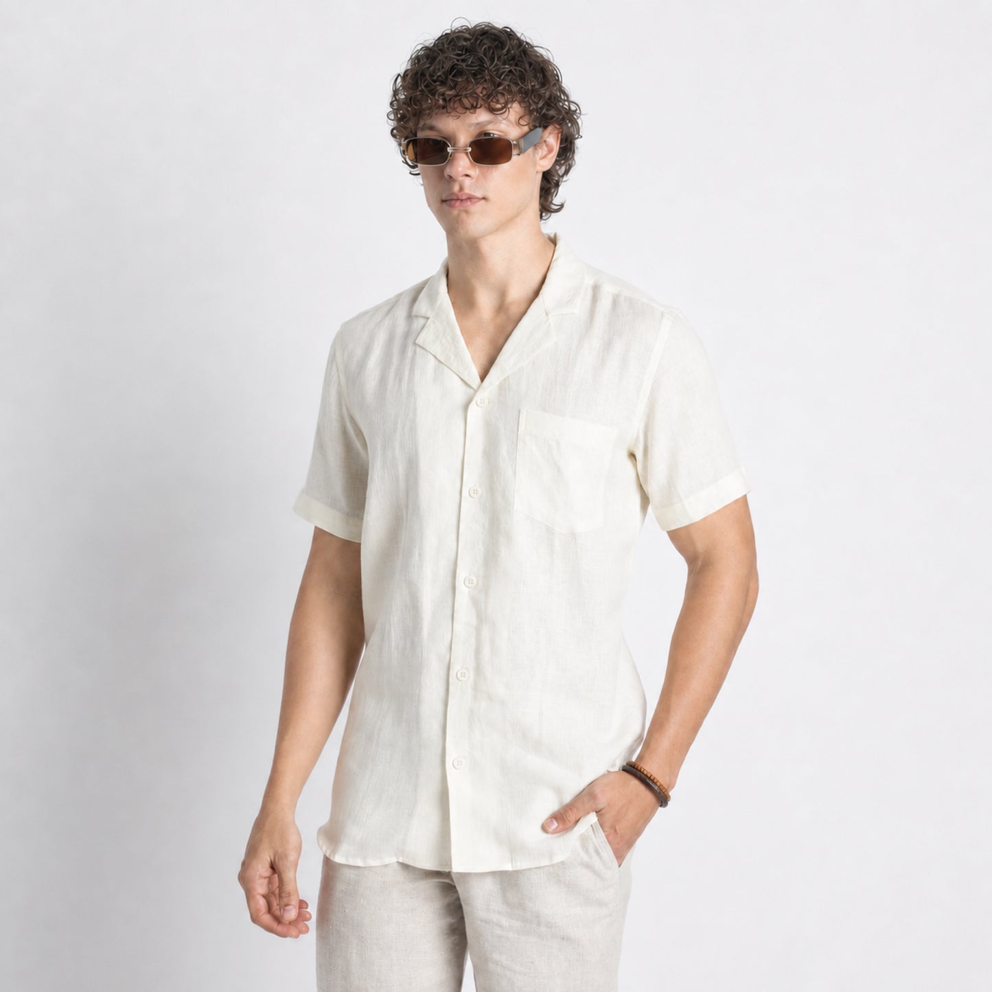 Riviera – Resort Collar Linen Shirt – Butter