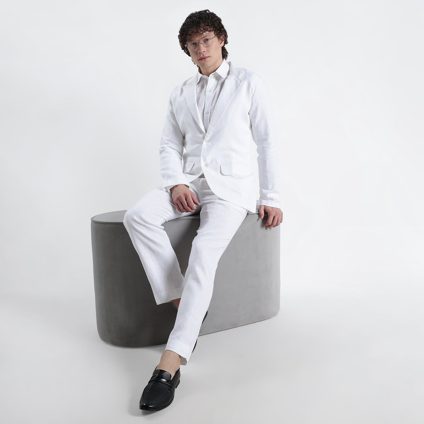 Senor – Luxury Tailored 25 Lea Pure Linen Blazer – Blanc