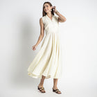Helix – Premium Sleeveless Shirt Linen Dress – Butter