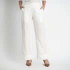 Moscow – Double Pleated Straight-Leg Linen Trousers – Ivory