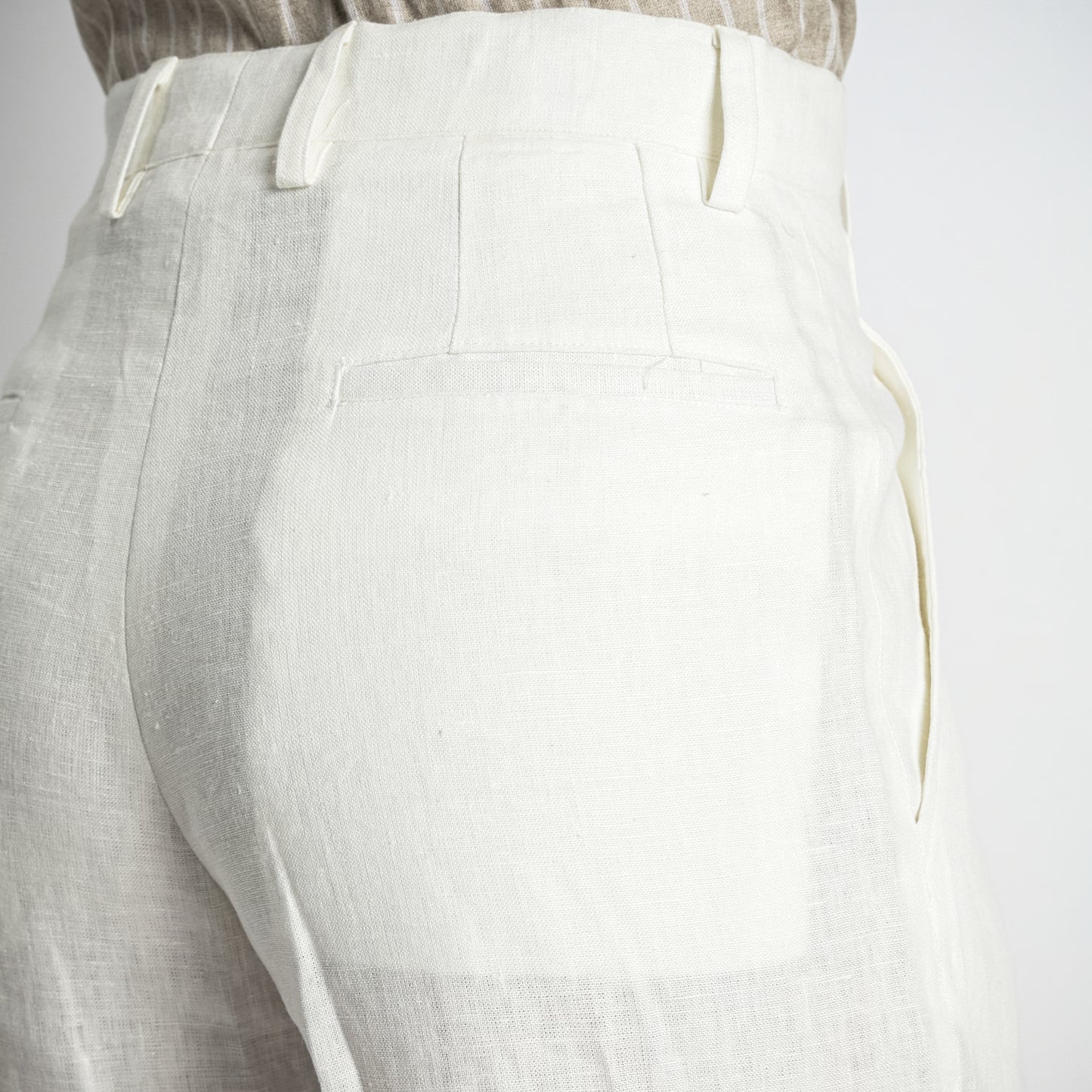 Summit – Pleated Wide-Leg Linen Trousers – Ivory
