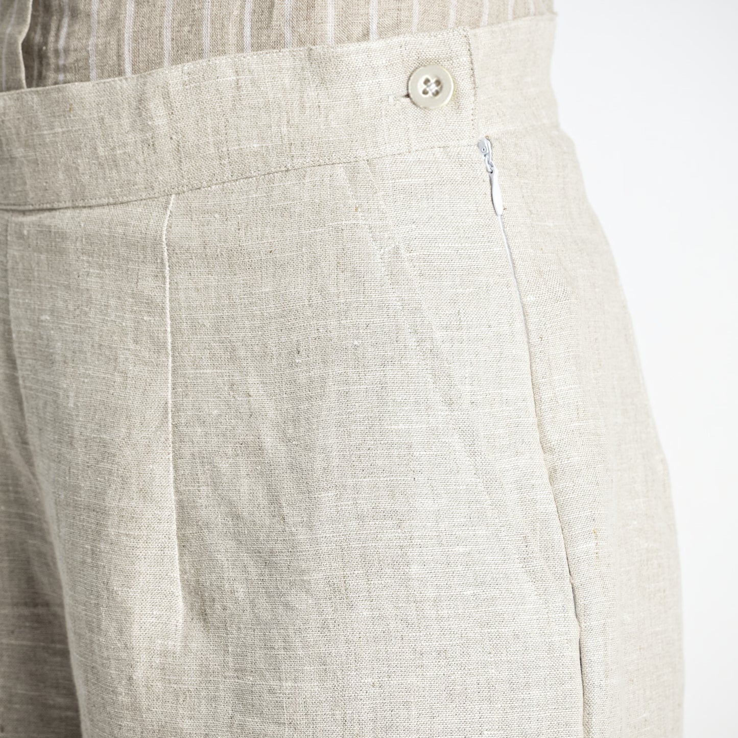 Moscow – Double Pleated Straight-Leg Linen Trousers – Sand