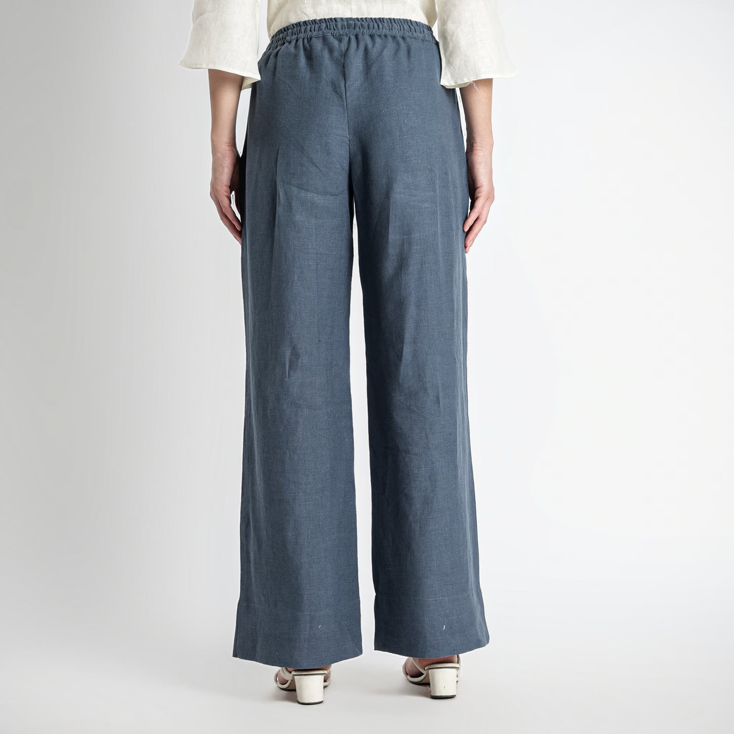 Sarah – Relaxed Drawstring Linen Lounge Pants – Pacific