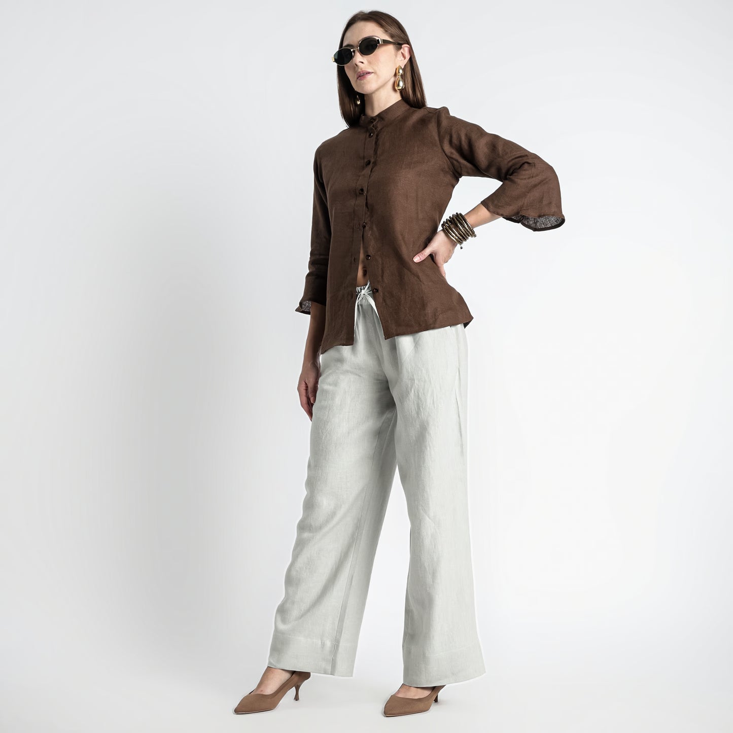 Sarah – Relaxed Drawstring Linen Lounge Pants – Celesta