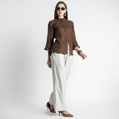 Sarah – Relaxed Drawstring Linen Lounge Pants – Celesta