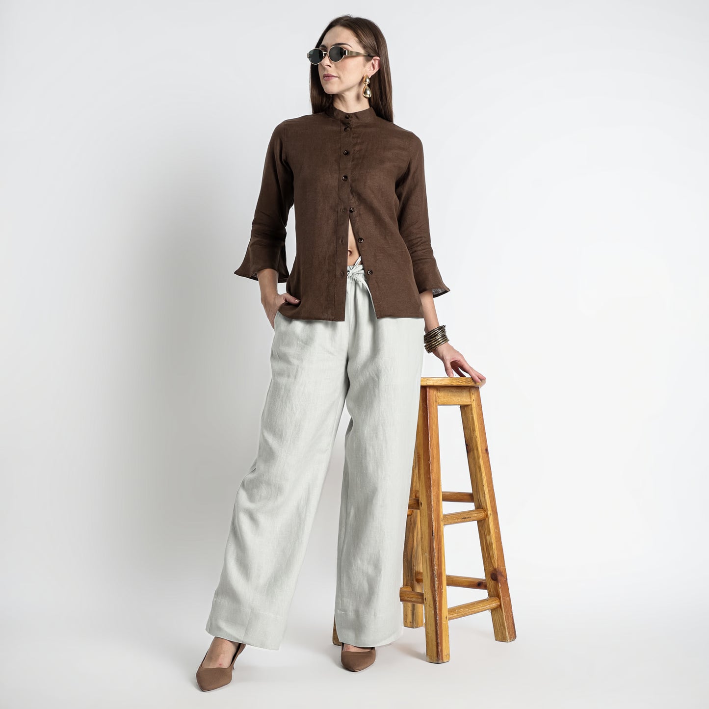 Sarah – Relaxed Drawstring Linen Lounge Pants – Celesta