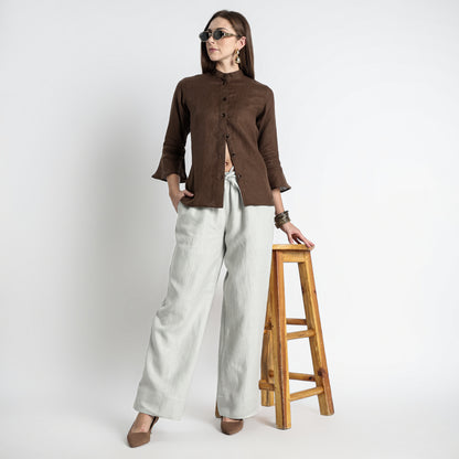 Sarah – Relaxed Drawstring Linen Lounge Pants – Celesta