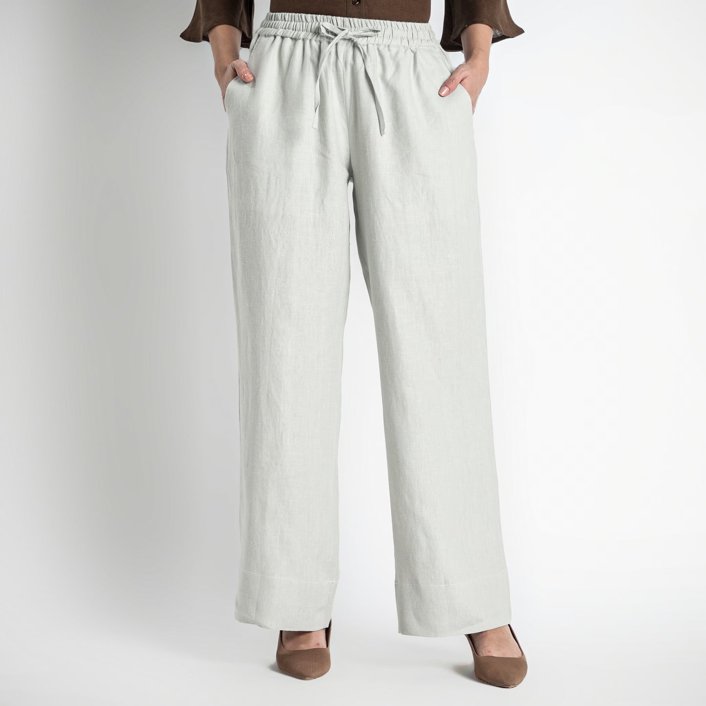 Sarah – Relaxed Drawstring Linen Lounge Pants – Celesta