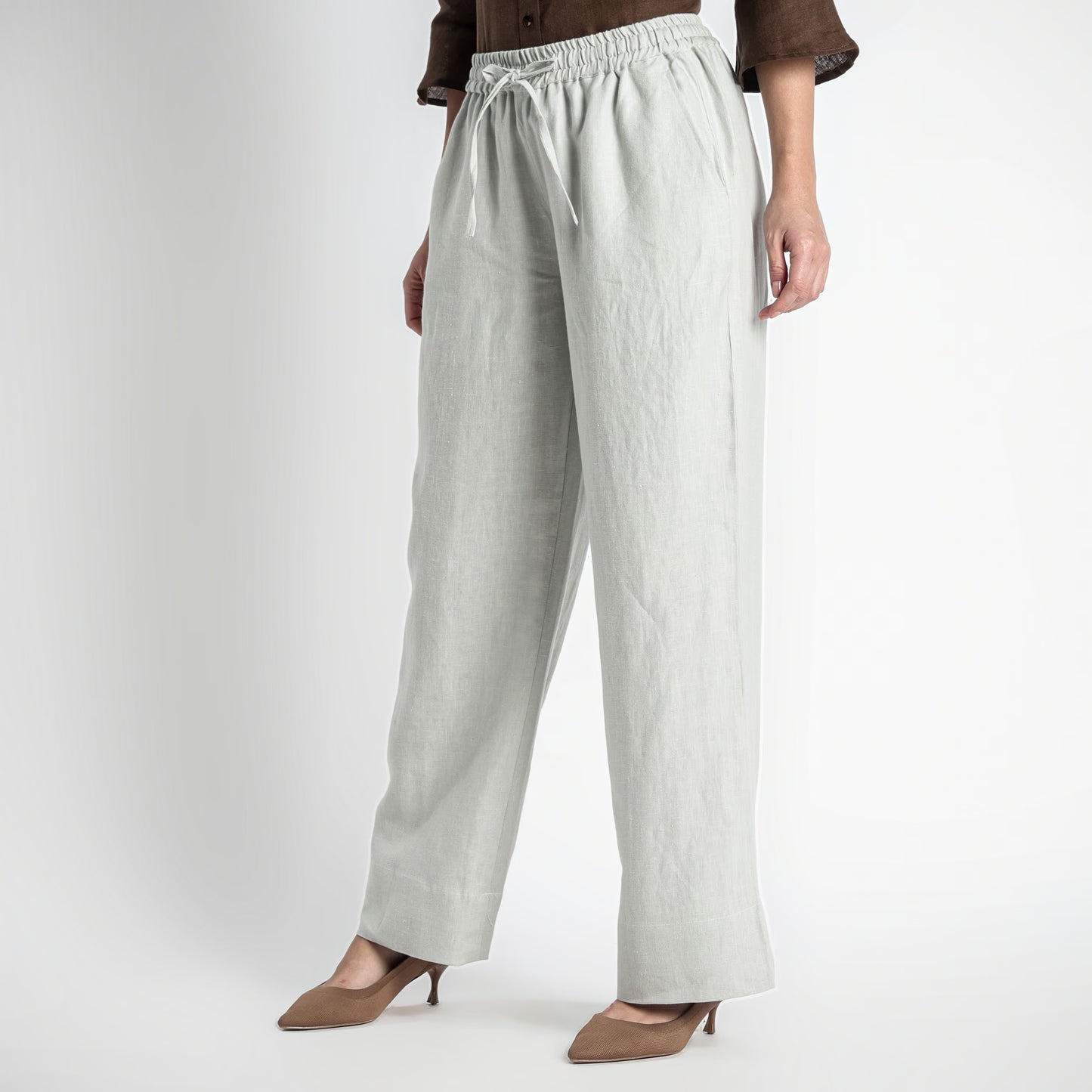Sarah – Relaxed Drawstring Linen Lounge Pants – Celesta