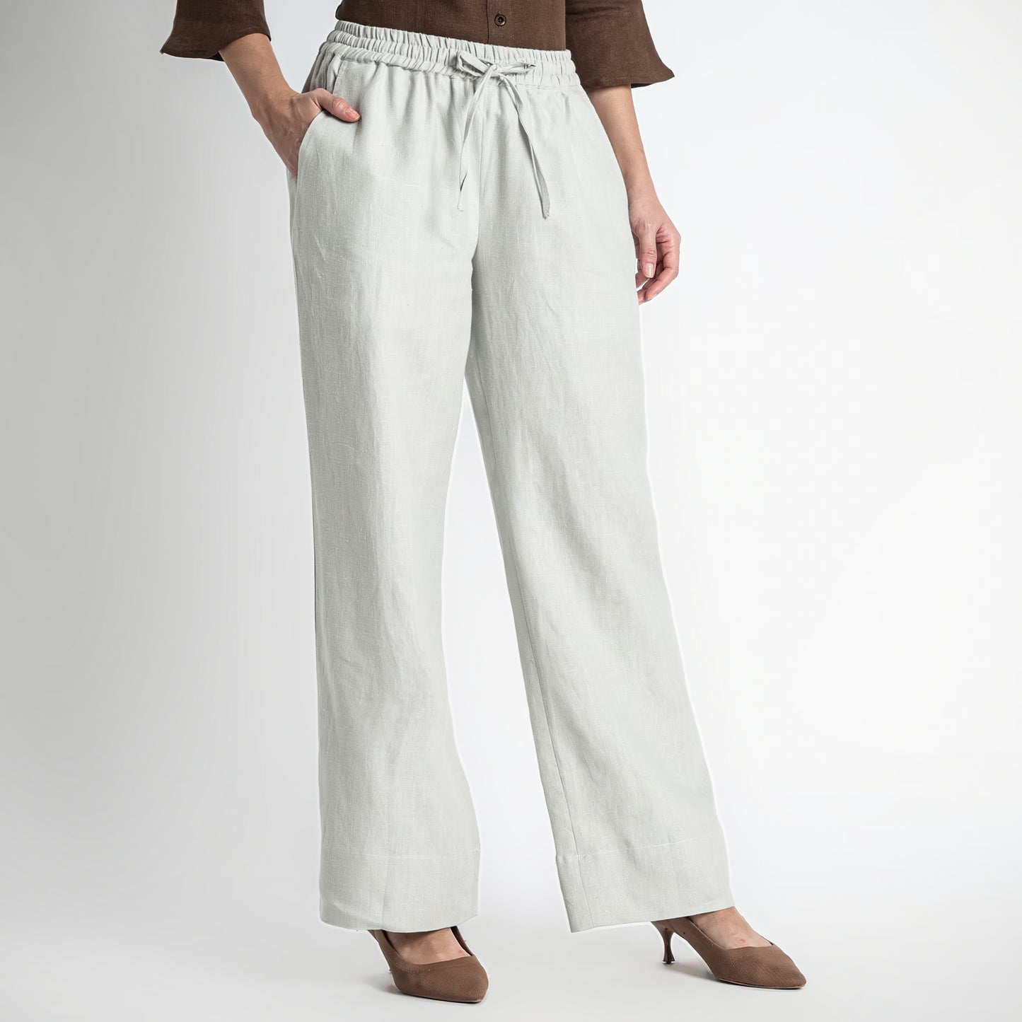 Sarah – Relaxed Drawstring Linen Lounge Pants – Celesta