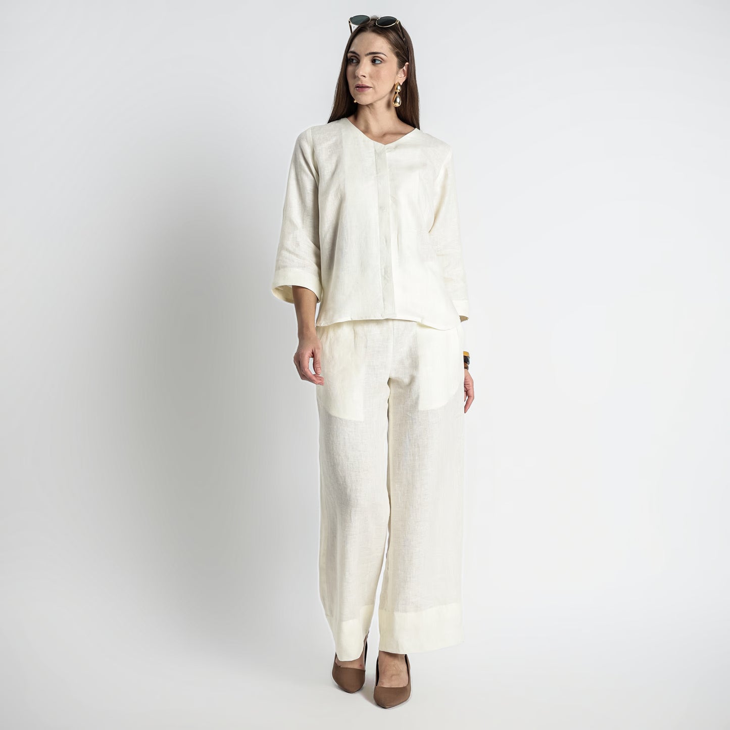 Gaga – Premium Relaxed Linen Trousers – Ivory