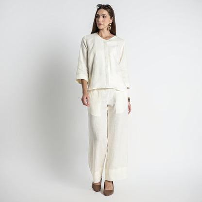 Gaga – Premium Relaxed Linen Trousers – Ivory