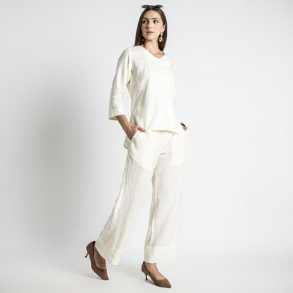 Gaga – Premium Relaxed Linen Trousers – Ivory