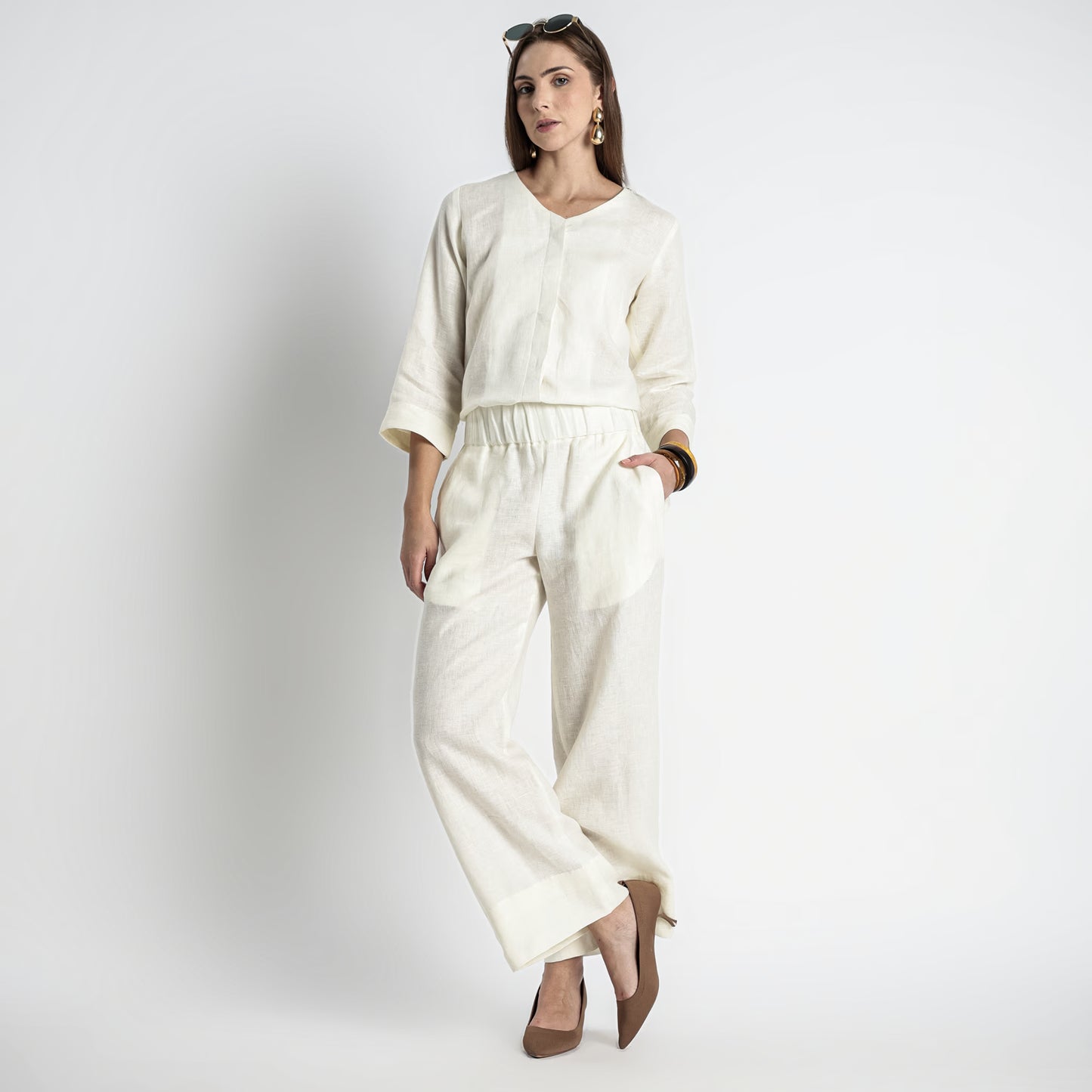 Gaga – Premium Relaxed Linen Trousers – Ivory