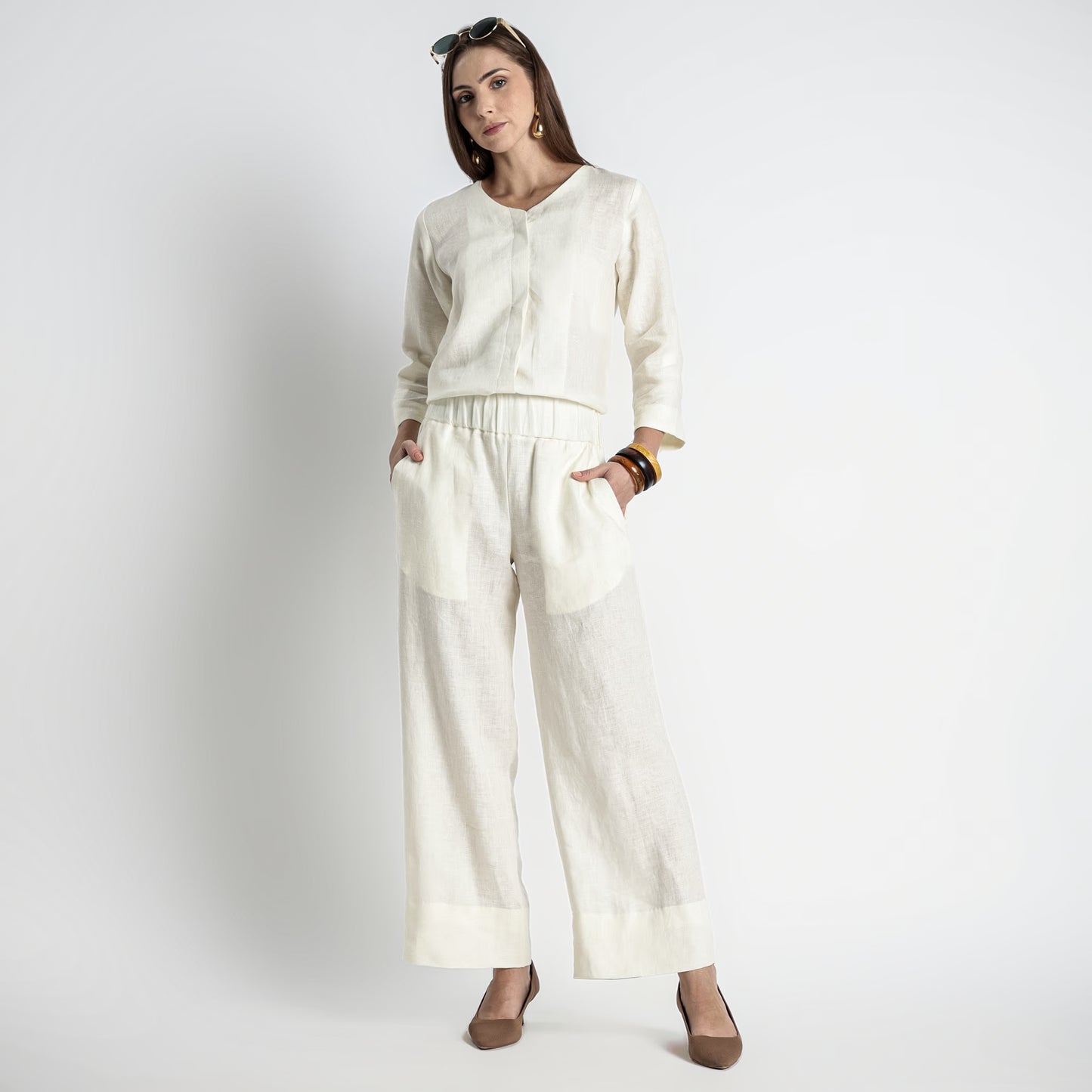 Gaga – Premium Relaxed Linen Trousers – Ivory
