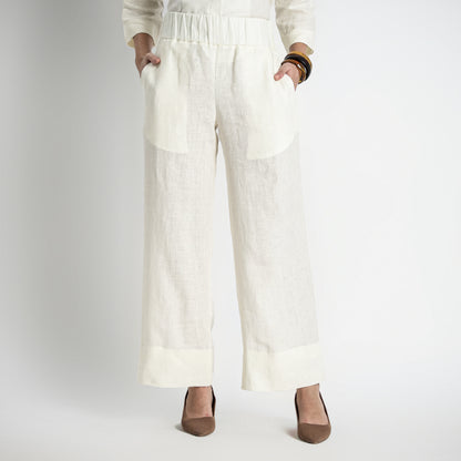 Gaga – Premium Relaxed Linen Trousers – Ivory
