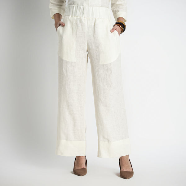 Gaga – Premium Relaxed Linen Trousers – Ivory