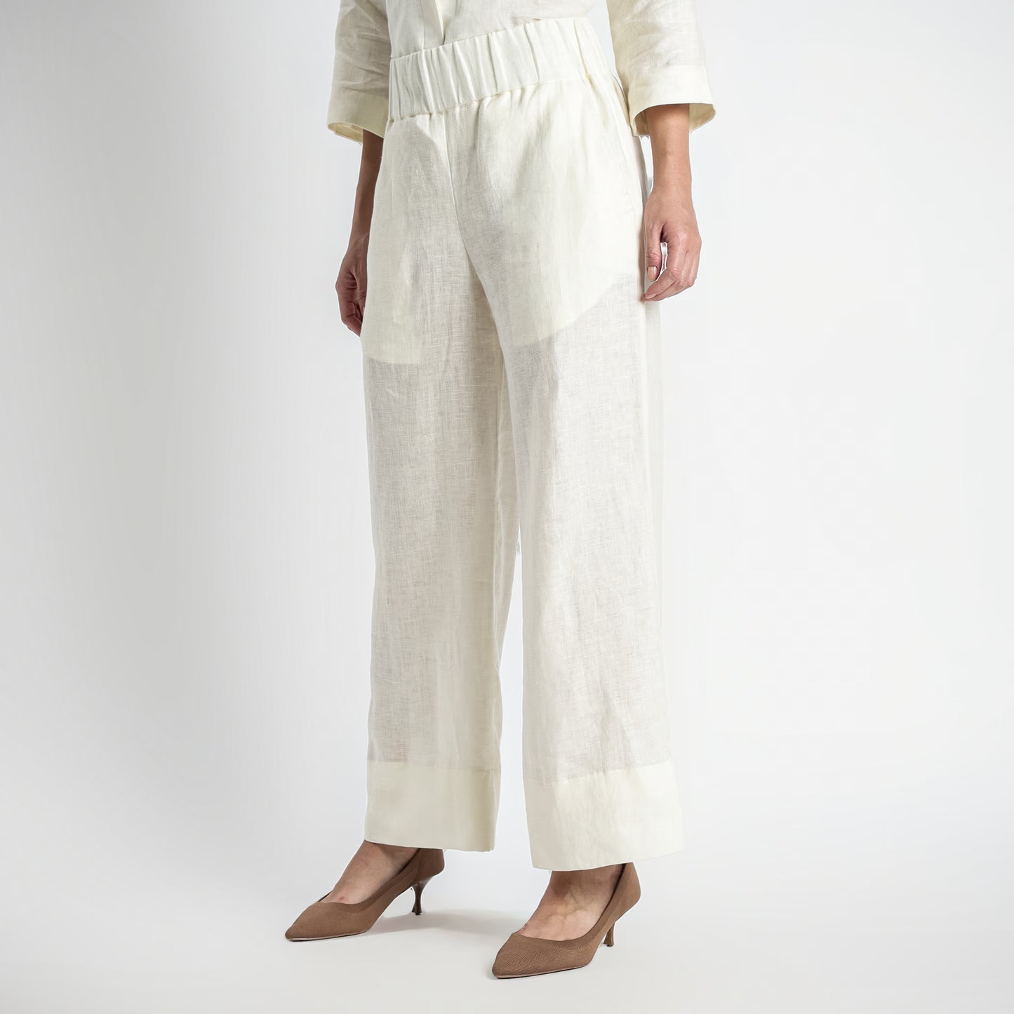 Gaga – Premium Relaxed Linen Trousers – Ivory