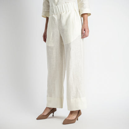 Gaga – Premium Relaxed Linen Trousers – Ivory