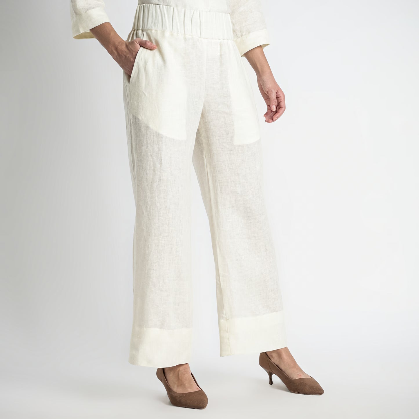 Gaga – Premium Relaxed Linen Trousers – Ivory