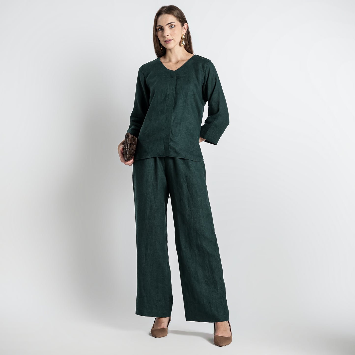 Gadot – Premium Concealed Placket Linen Shirt – Heron