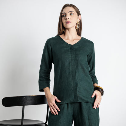 Gadot – Premium Concealed Placket Linen Shirt – Heron