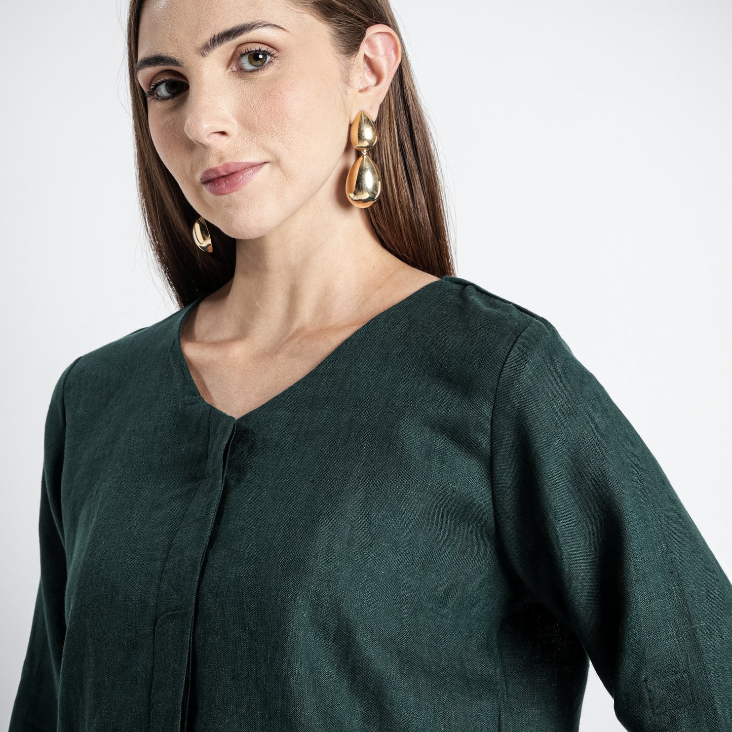 Gadot – Premium Concealed Placket Linen Shirt – Heron