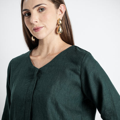 Gadot – Premium Concealed Placket Linen Shirt – Heron