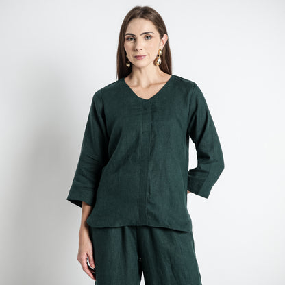 Gadot – Premium Concealed Placket Linen Shirt – Heron