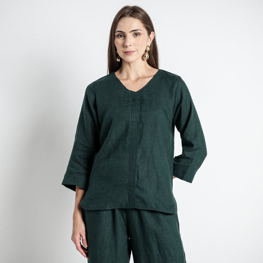 Gadot – Premium Concealed Placket Linen Shirt – Heron