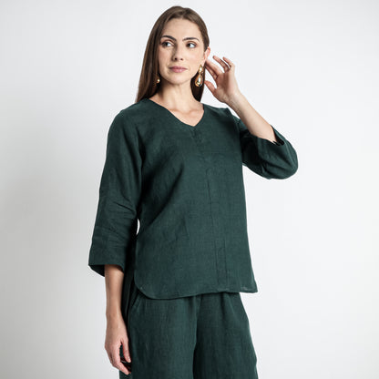 Gadot – Premium Concealed Placket Linen Shirt – Heron