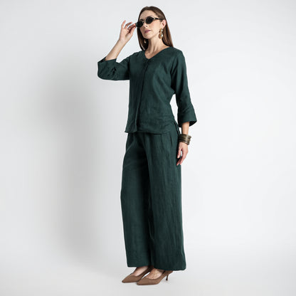 Gaga – Premium Relaxed Linen Trousers – Heron