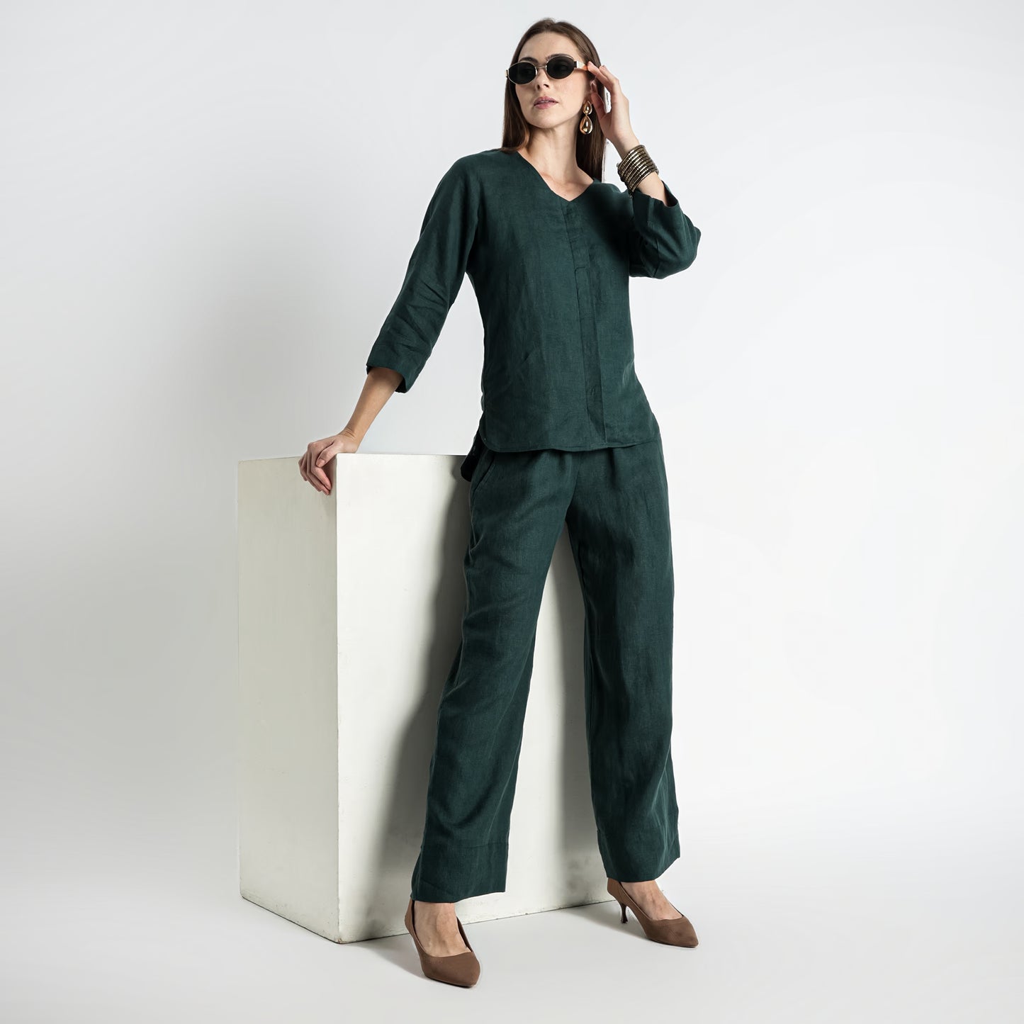 Gaga – Premium Relaxed Linen Trousers – Heron