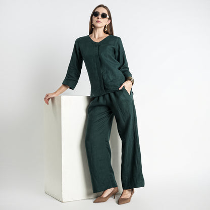 Gaga – Premium Relaxed Linen Trousers – Heron