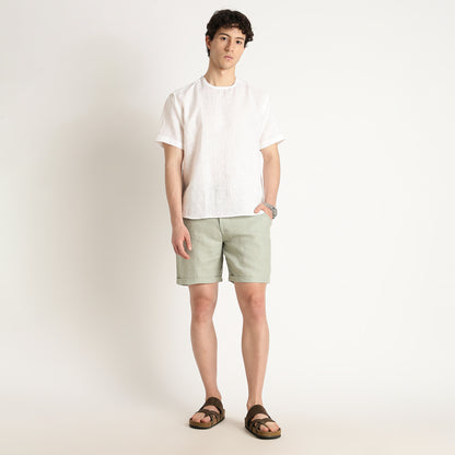 Bangkok – Premium Pleated Linen Shorts – Olive