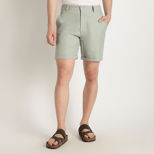 Bangkok – Premium Pleated Linen Shorts – Olive