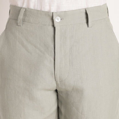 Bangkok – Premium Pleated Linen Shorts – Olive