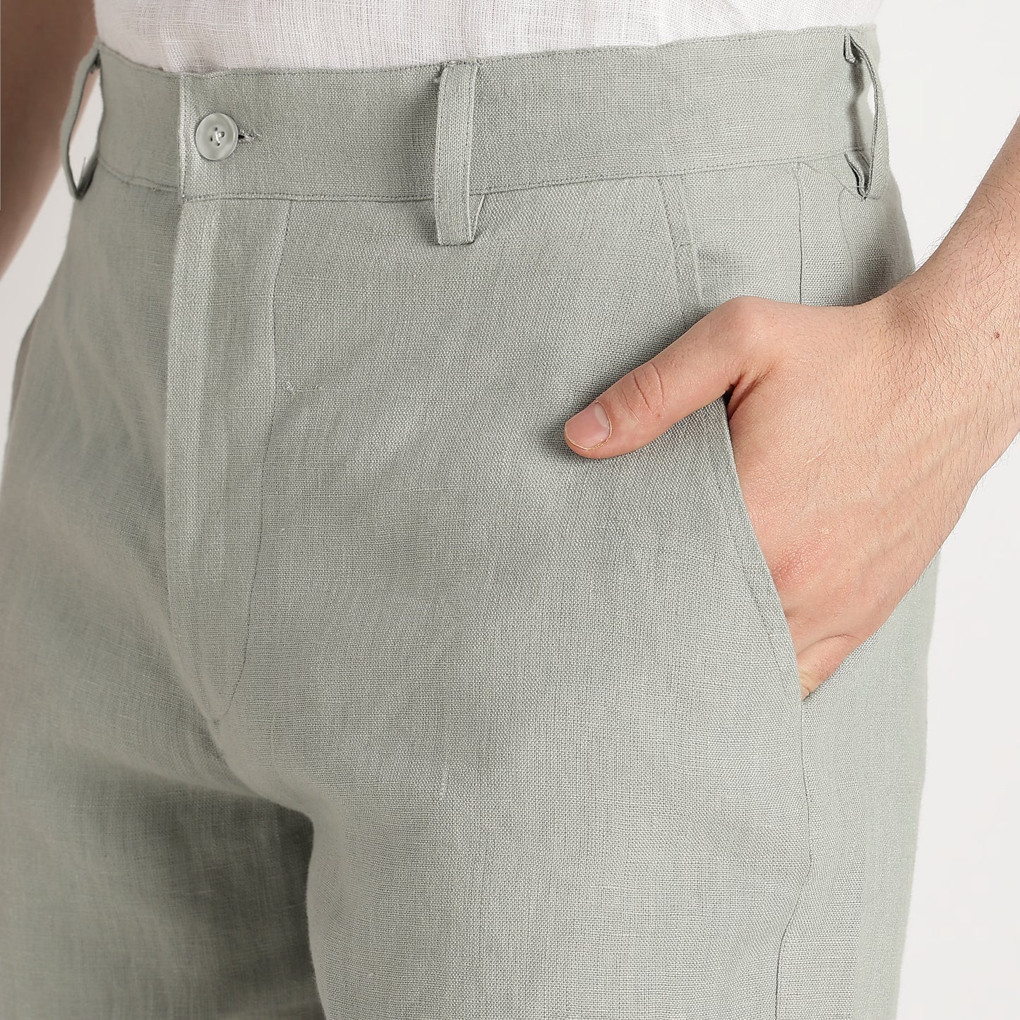 Bangkok – Premium Pleated Linen Shorts – Olive