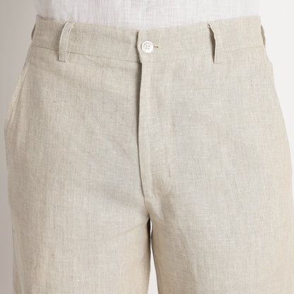 Bangkok – Premium Pleated Linen Shorts – Sand