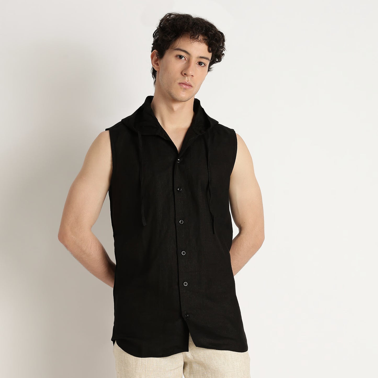 Aero – Premium Hooded Linen Leisure Vest – Noiré