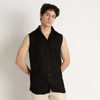 Aero – Premium Hooded Linen Leisure Vest – Noiré