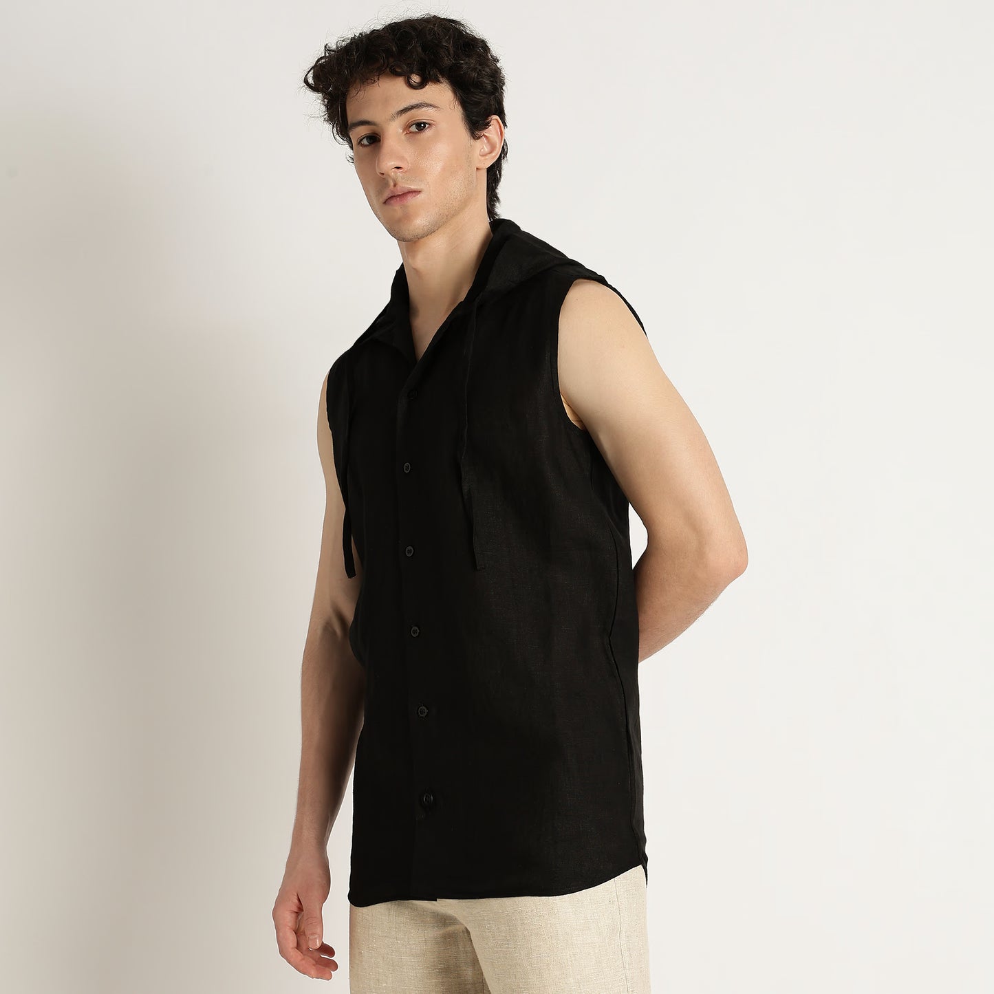 Aero – Premium Hooded Linen Leisure Vest – Noiré