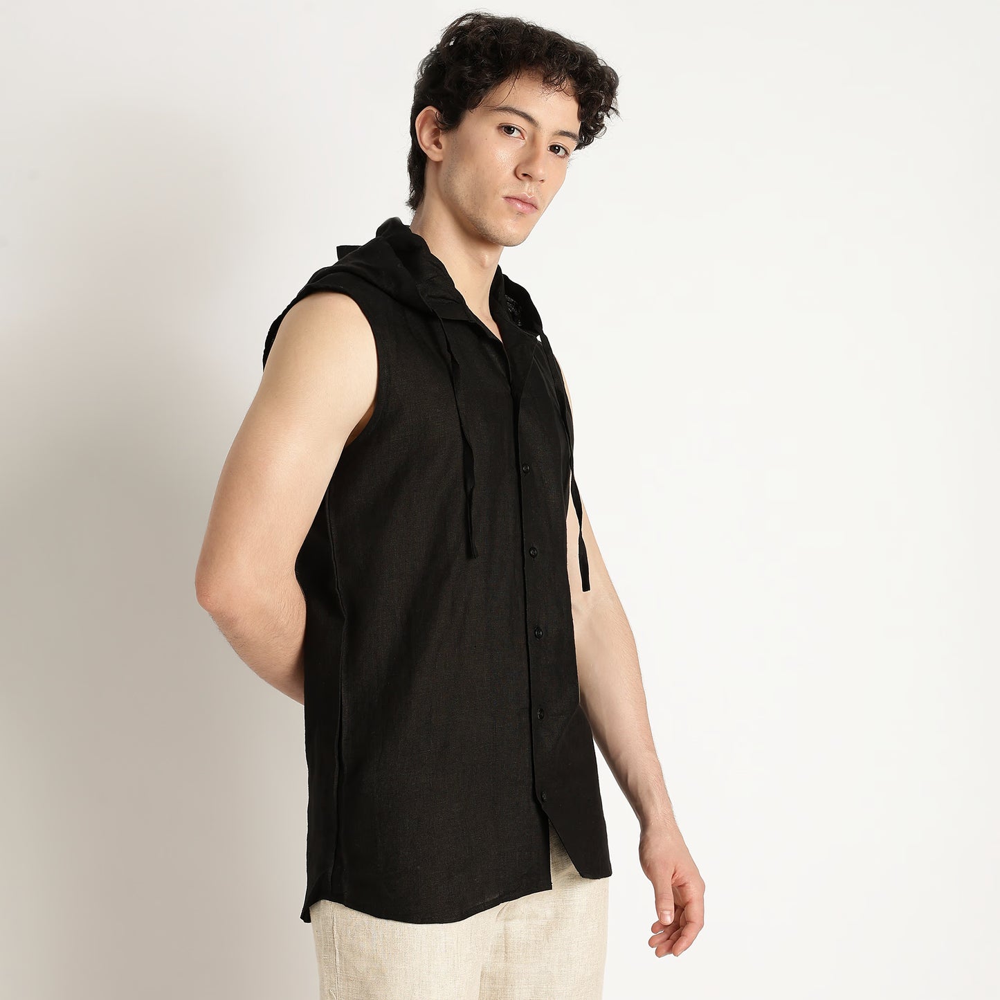 Aero – Premium Hooded Linen Leisure Vest – Noiré