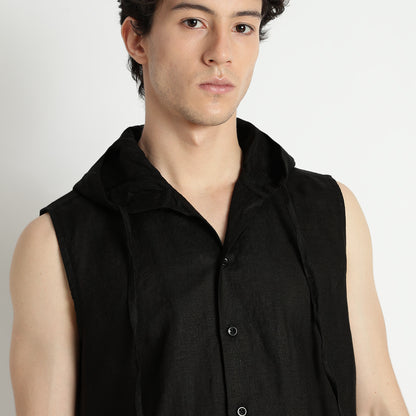 Aero – Premium Hooded Linen Leisure Vest – Noiré
