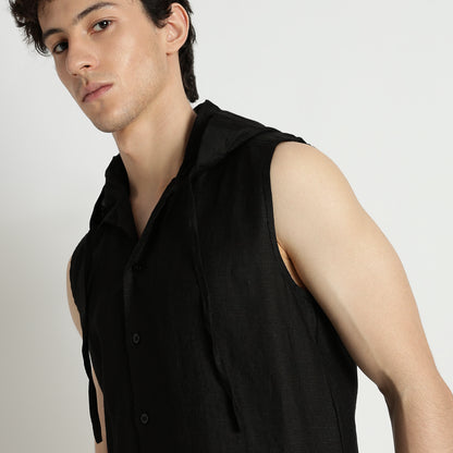 Aero – Premium Hooded Linen Leisure Vest – Noiré