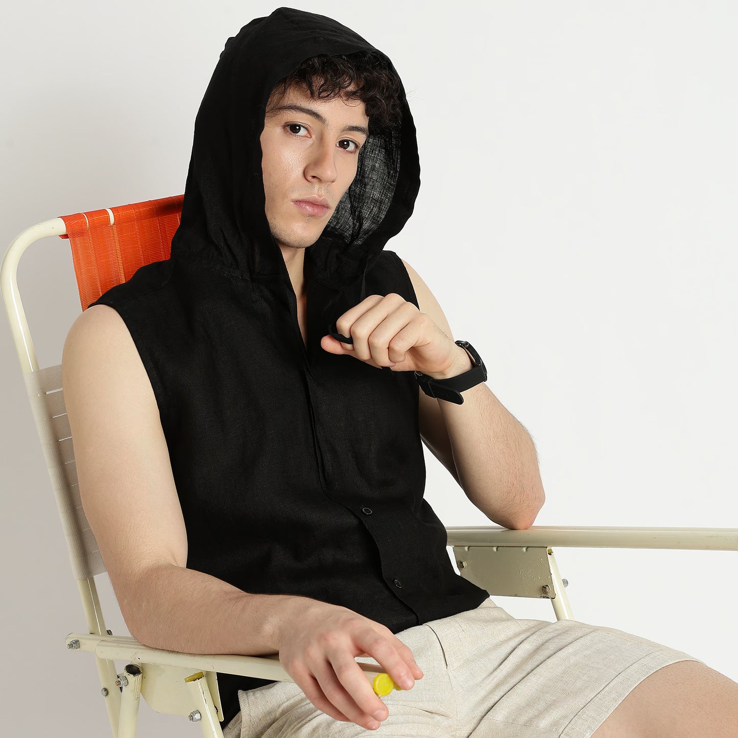 Aero – Premium Hooded Linen Leisure Vest – Noiré