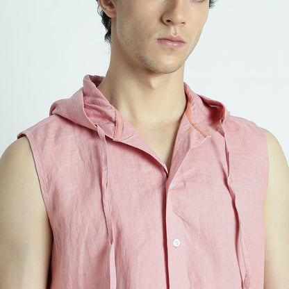Aero – Premium Hooded Linen Leisure Vest – Bud