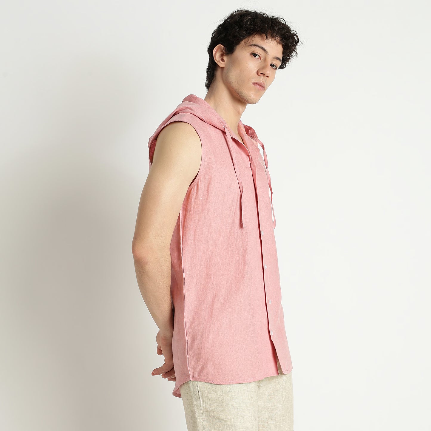 Aero – Premium Hooded Linen Leisure Vest – Bud